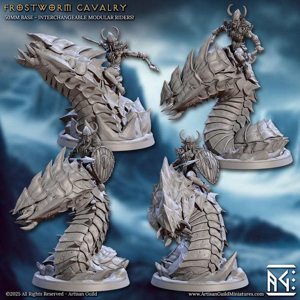 Frostworm Riders and Frostworm Miniatures