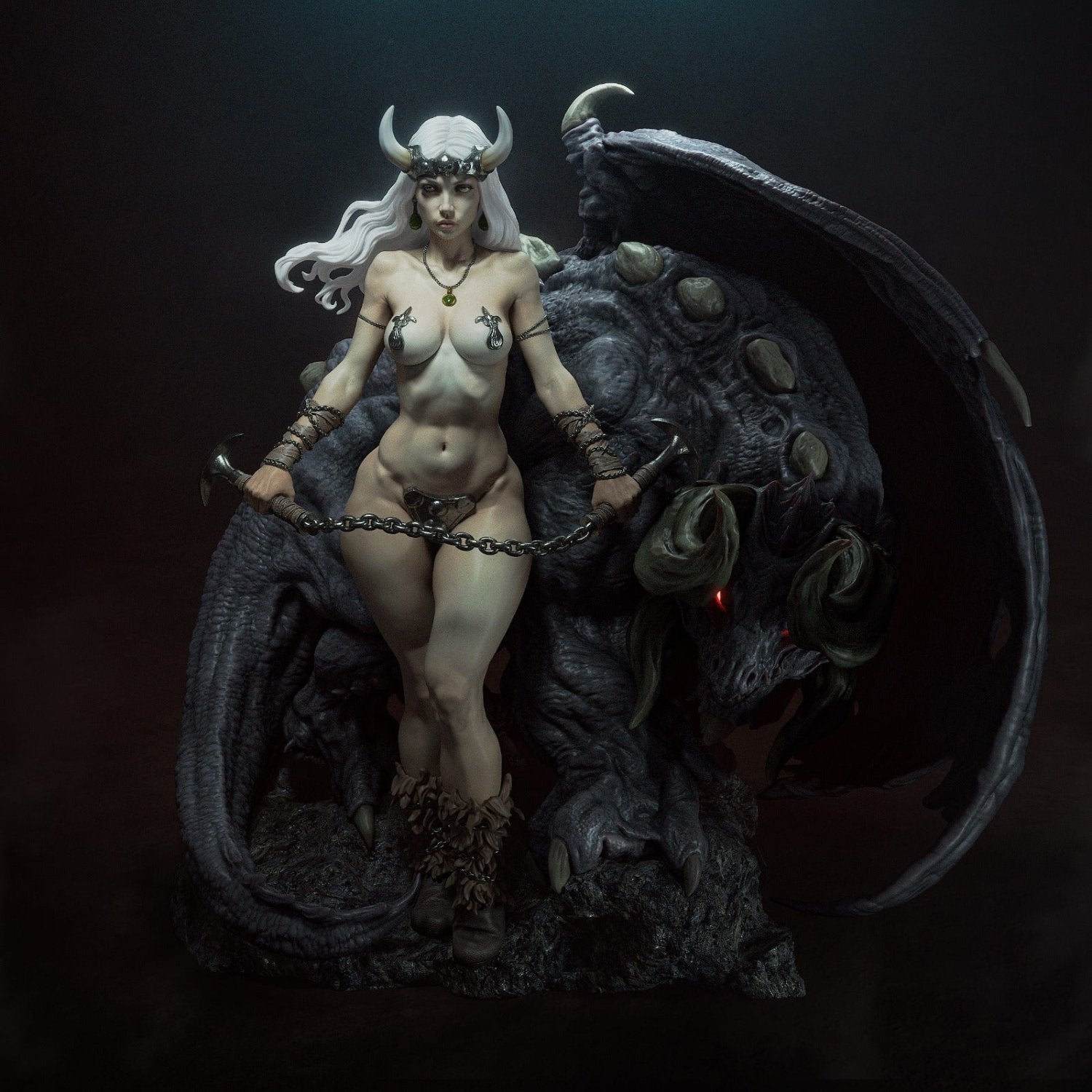 Demon Queen - CA3D Original Art (SFW/NSFW 18+ Only) - 1:6, 1:9 Scale Figures & Bust