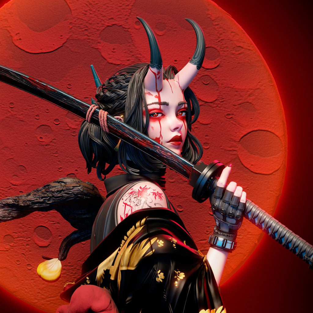 Oni - Oni Mask Bride (SFW/NSFW 18+ Only)- 1:6, 1:9 Figures Scale & Bust