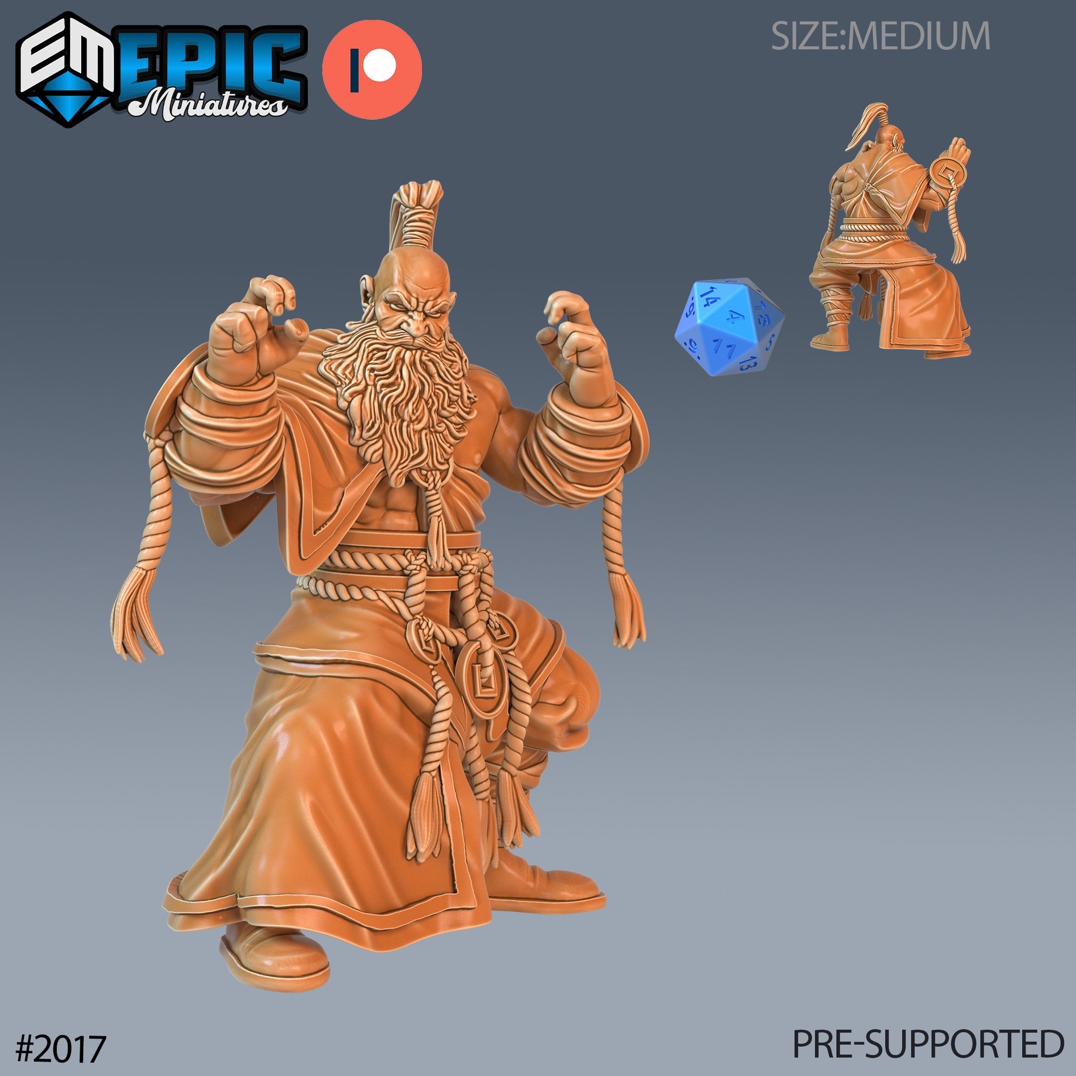 Half Dwarf Monk Miniature Set