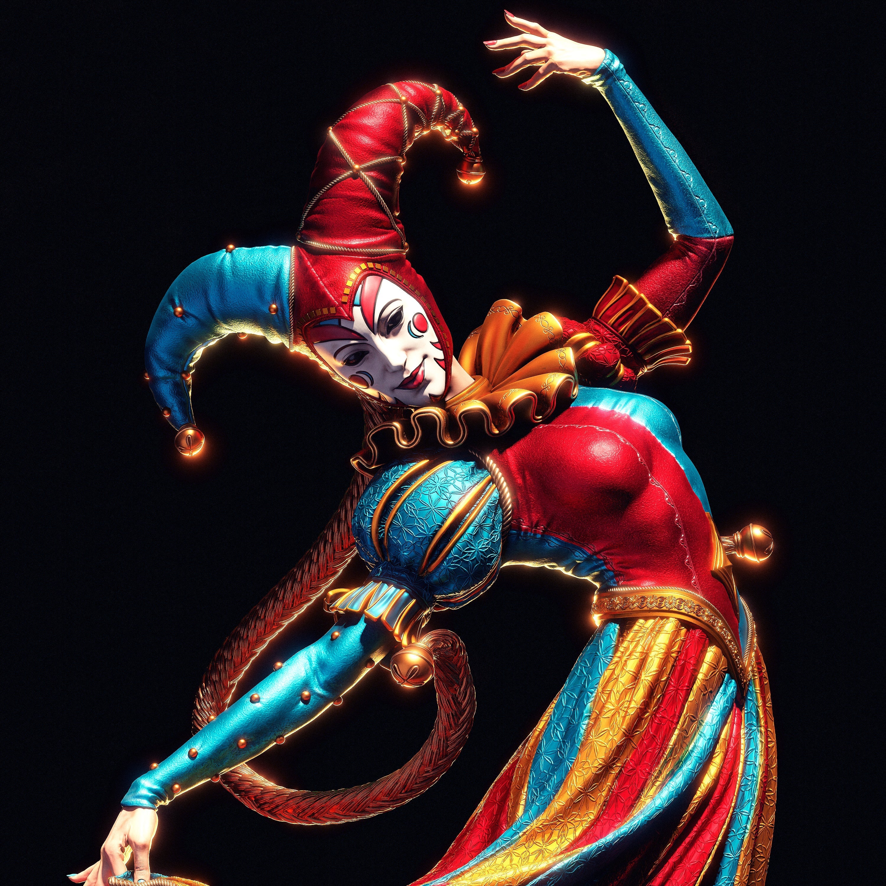 Jester - CA3D Original Art (SFW/NSFW 18+ Only) - 1:6 Scale Figure