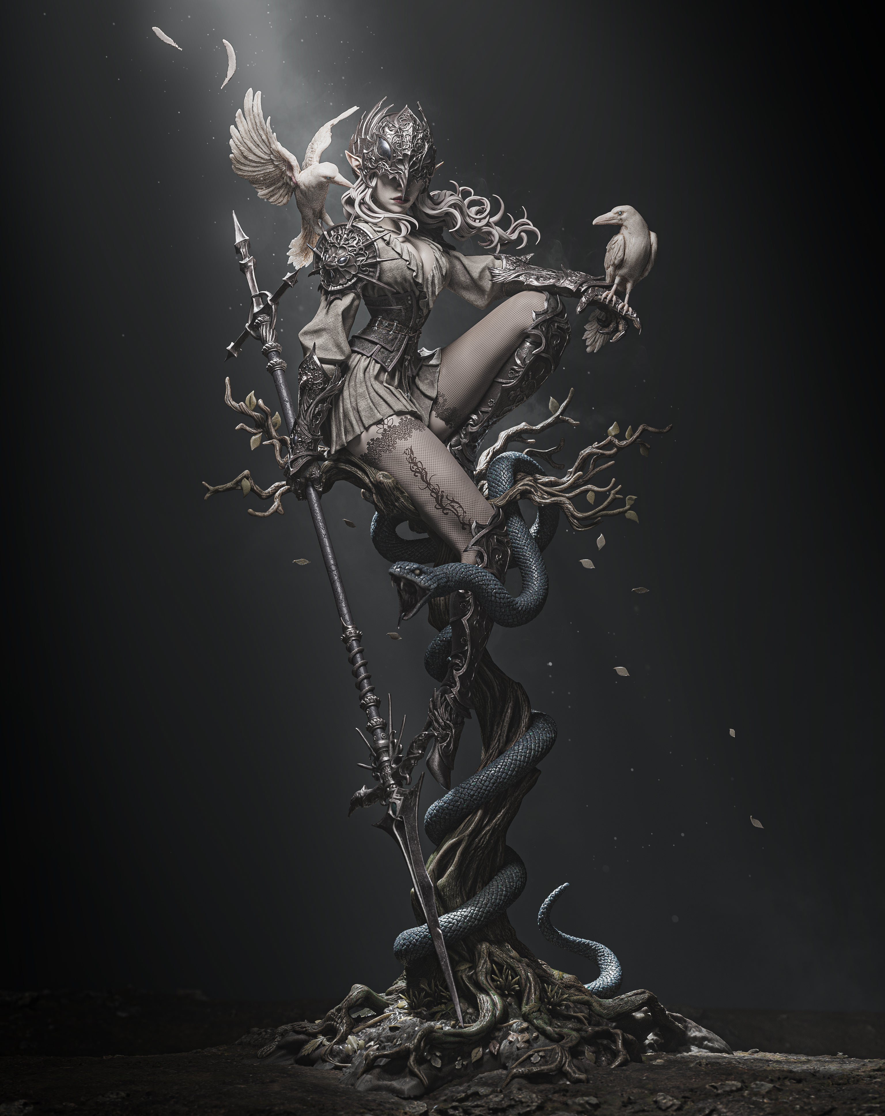 Lenora, Queen of Crows - CA3D Original Art - 1:6 Scale Figure
