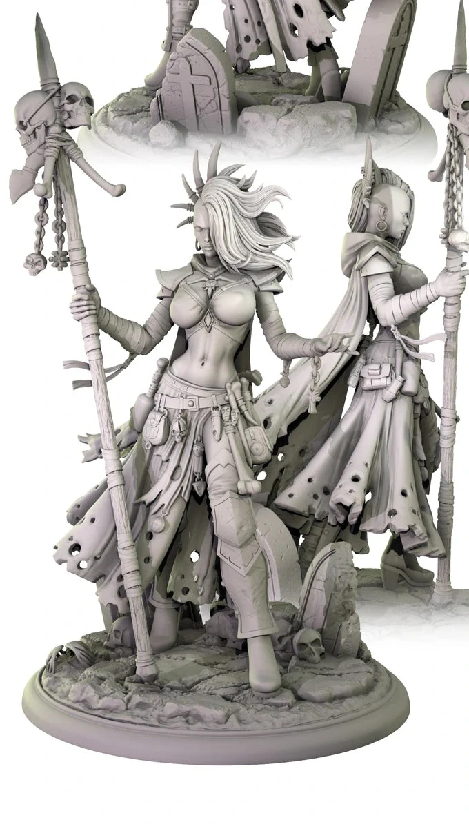 Morwenna Dreadspire - Necromancer of the Withered Path (SFW/NSFW 18+) - 75mm Scale