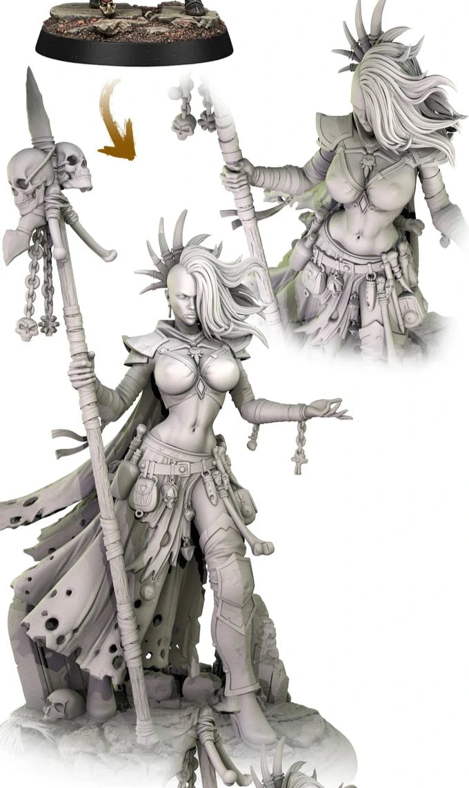 Morwenna Dreadspire - Necromancer of the Withered Path (SFW/NSFW 18+) - 75mm Scale