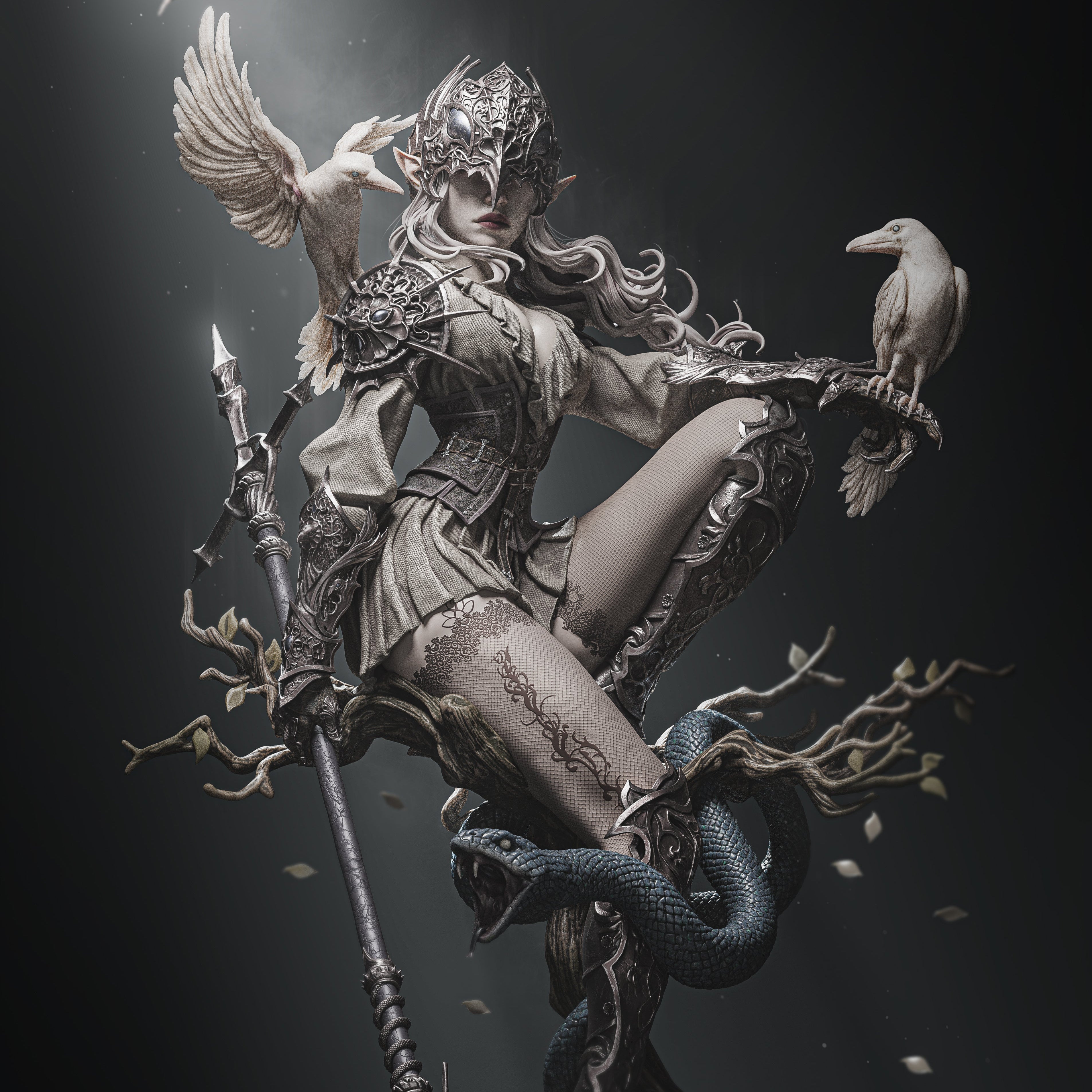 Lenora, Queen of Crows - CA3D Original Art - 1:6 Scale Figure