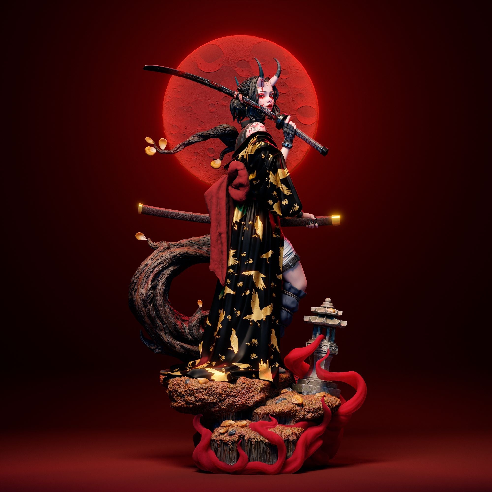 Oni - Oni Mask Bride (SFW/NSFW 18+ Only)- 1:6, 1:9 Figures Scale & Bust