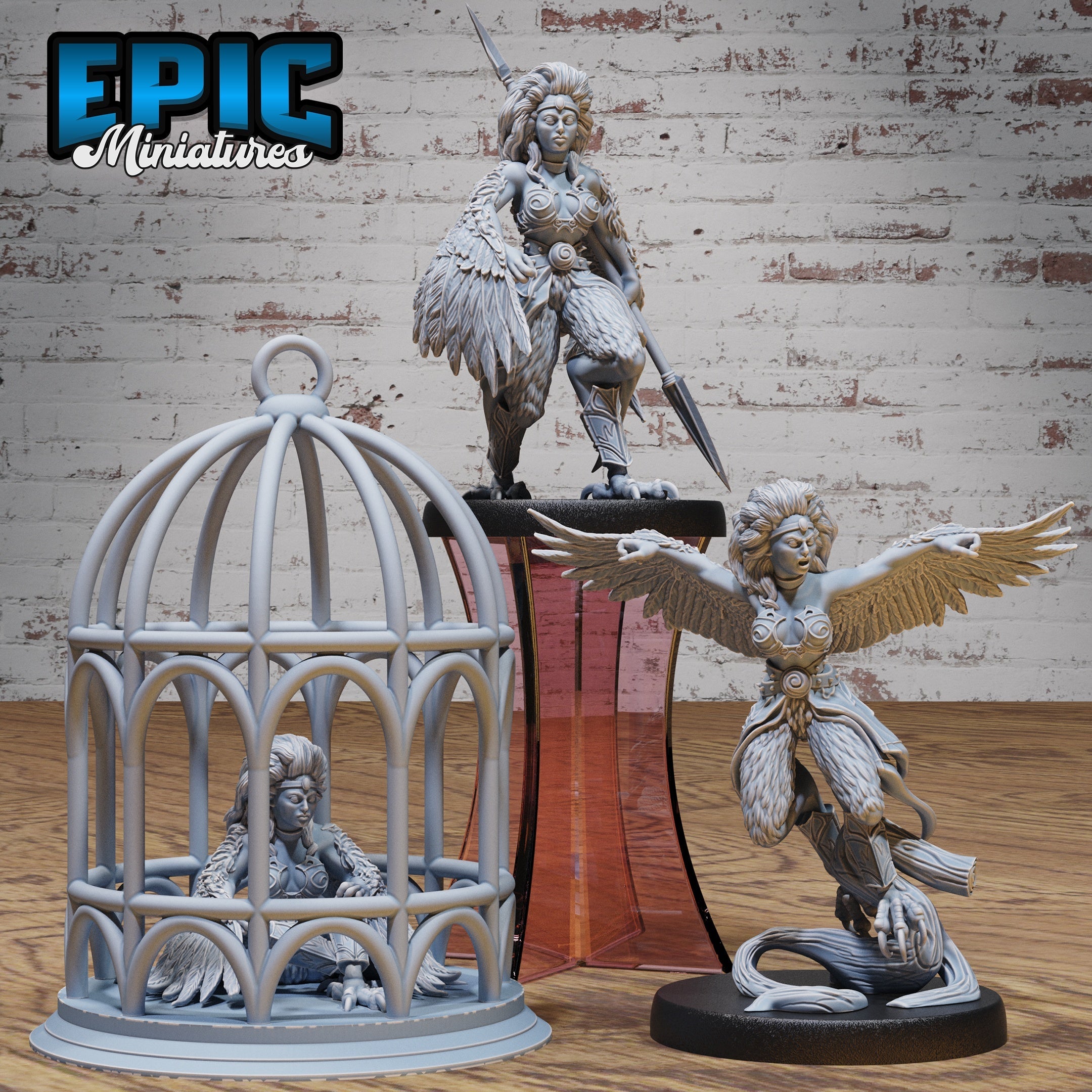 Captured Harpy – Enslaved Monster Miniatures