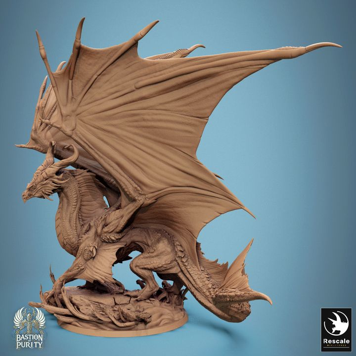 Legendary Metallic Bronze Dragon - Stand