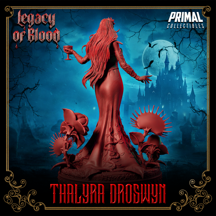 Dark Lady Thalyra Droswyn – Gothic Vampire Lady with Carnivorous Plants Miniature