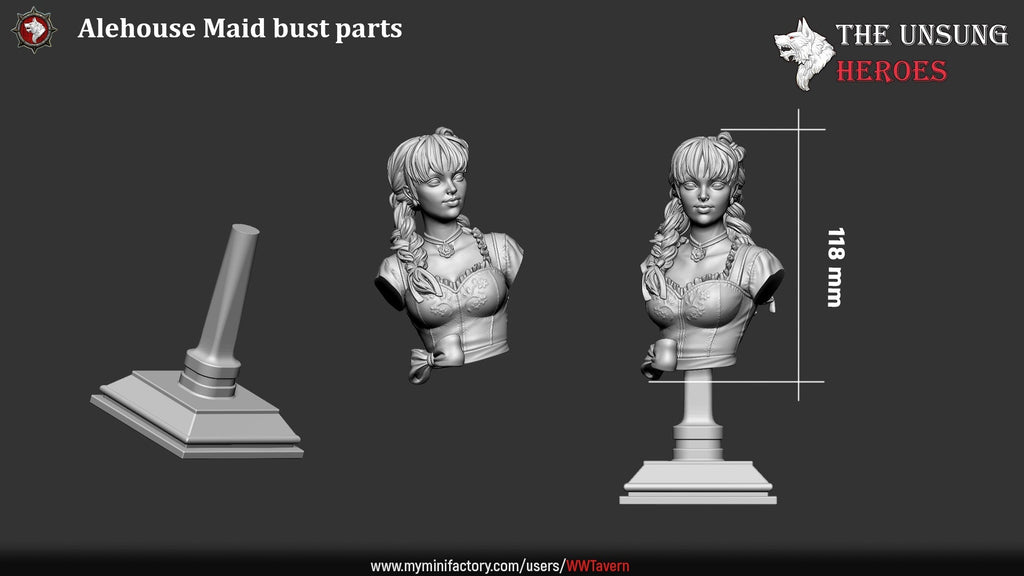 Alehouse Maids Miniature Set – Fantasy Tavern NPCs & Bust