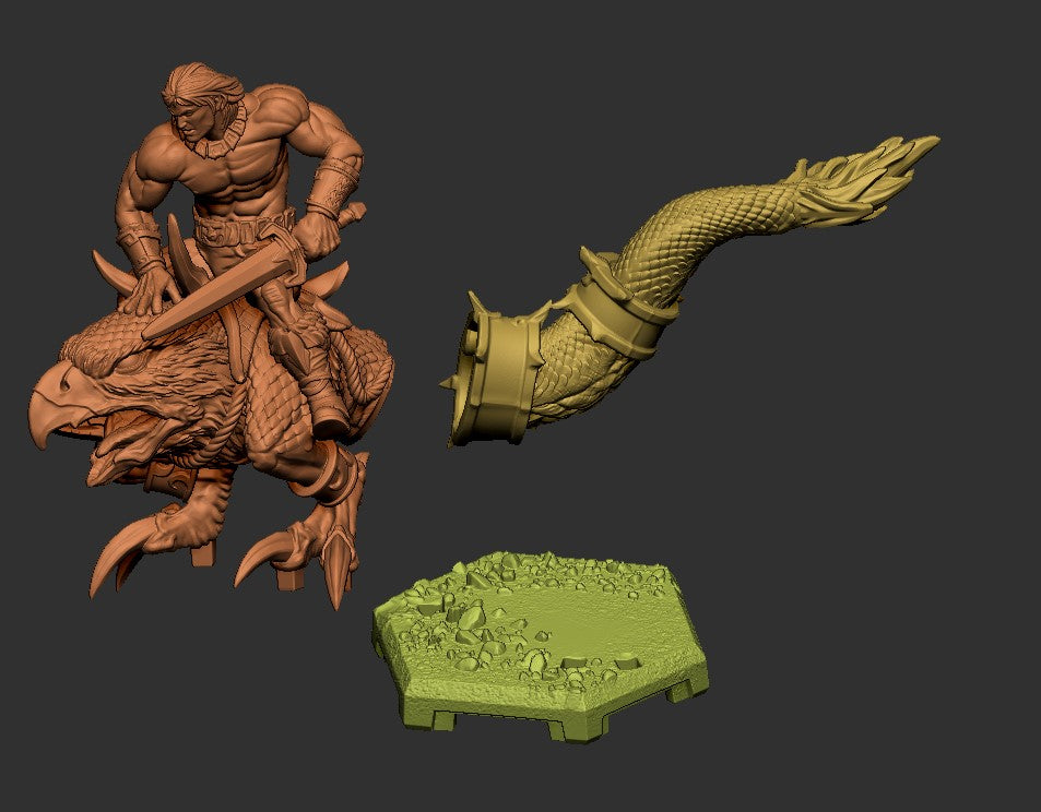Mounted Ax Battler - Golden Axe Inspired Miniature