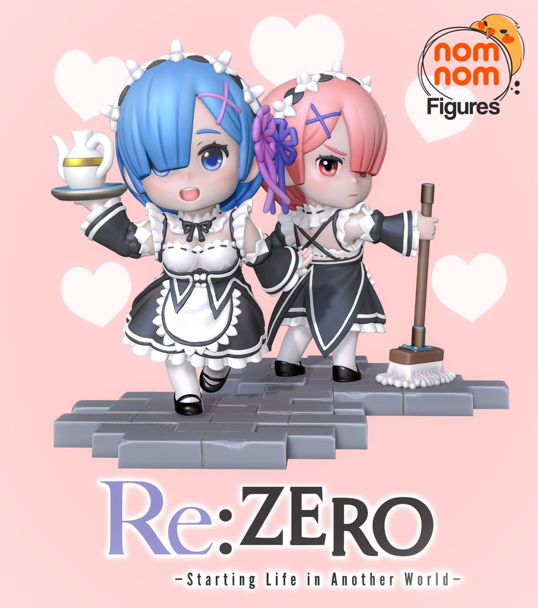 Chibi Rem & Ram - Re:Zero - 75mm, 1:10 Scale