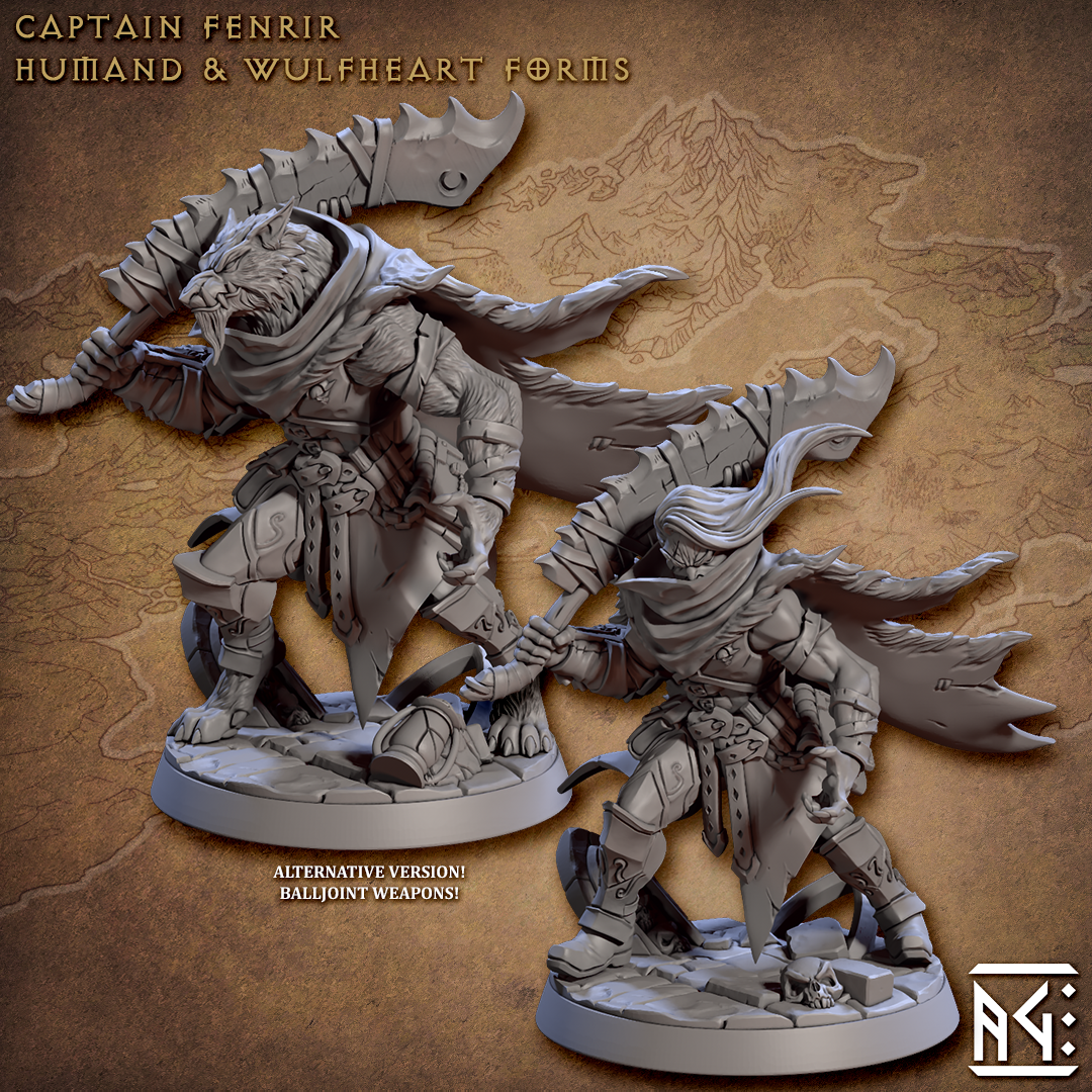 Captain Fenrir Miniature – Human and Werewolf Ranger