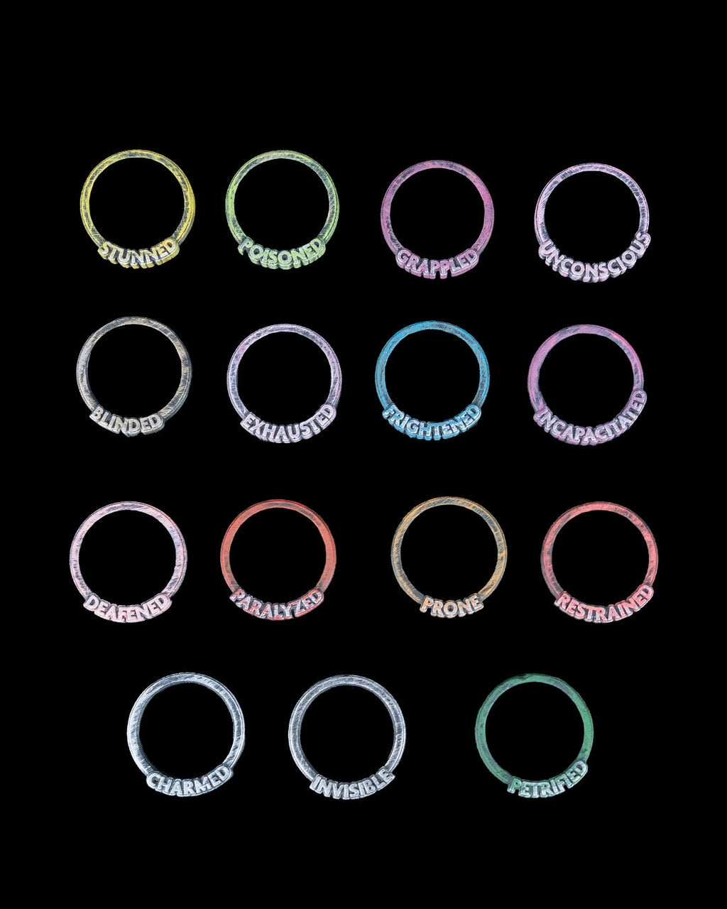 TTRPG Condition Rings - Status Effect Markers Set