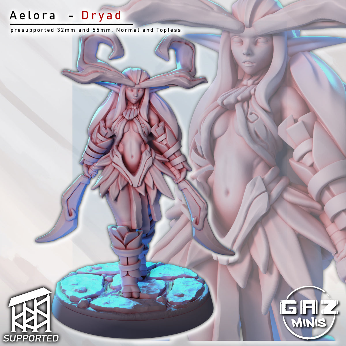 Aelora - Dryad – (32mm/55mm scale, SFW/NSFW)