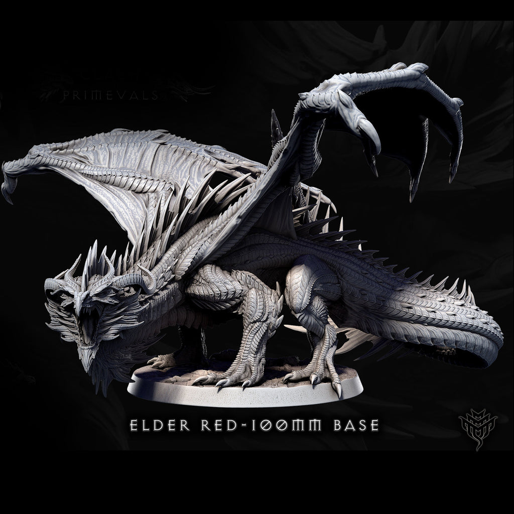 Elder Red Dragon Miniature - Clash of the Primevals