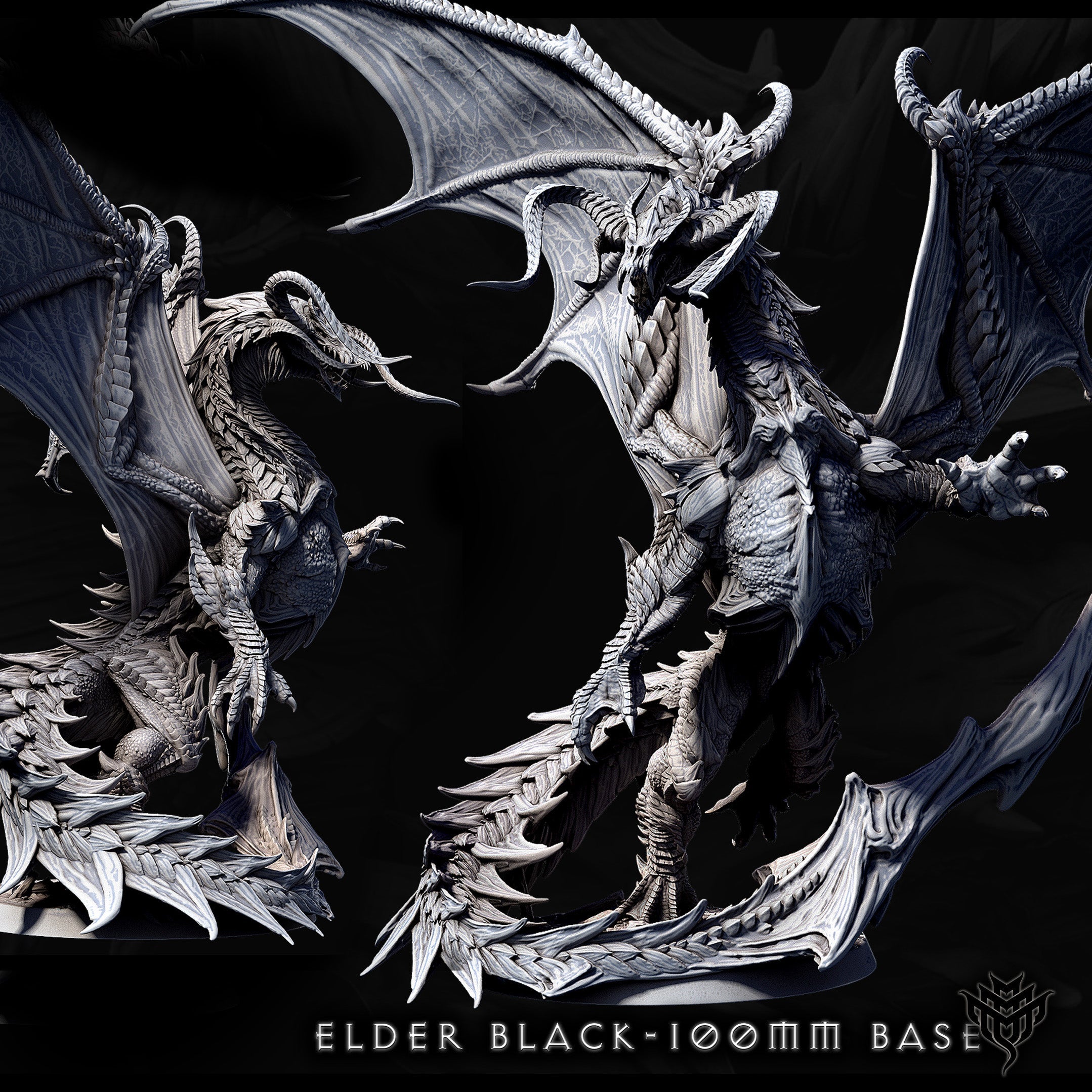 Elder Black Dragon Miniature - Clash of the Primevals