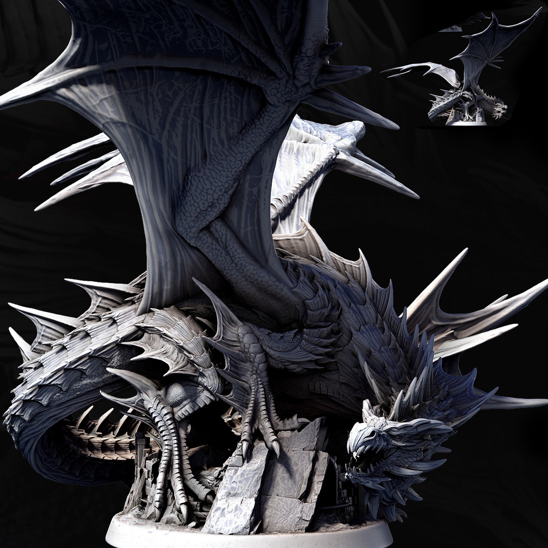 Elder Green Dragon Miniature - Clash of the Primevals
