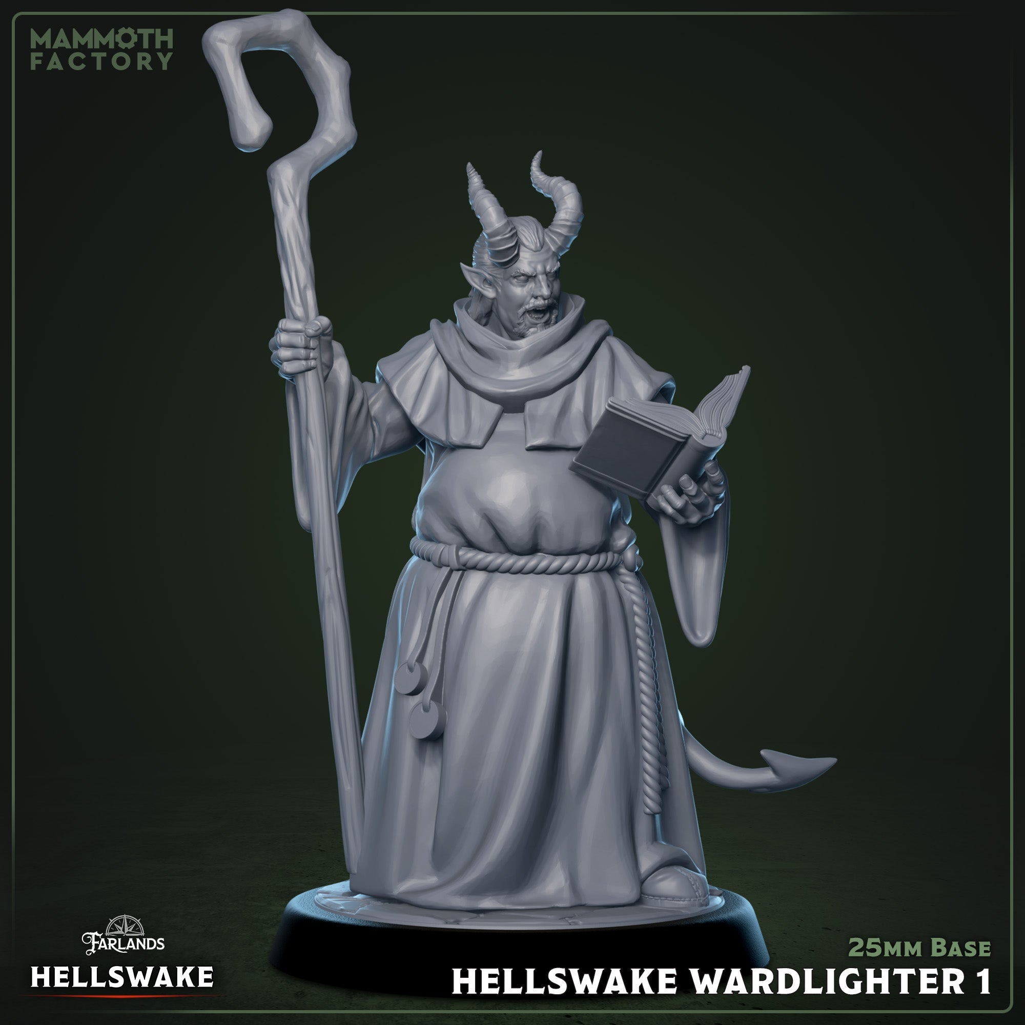 Hellswake Wardlighter Set – Tiefling Cleric Miniatures