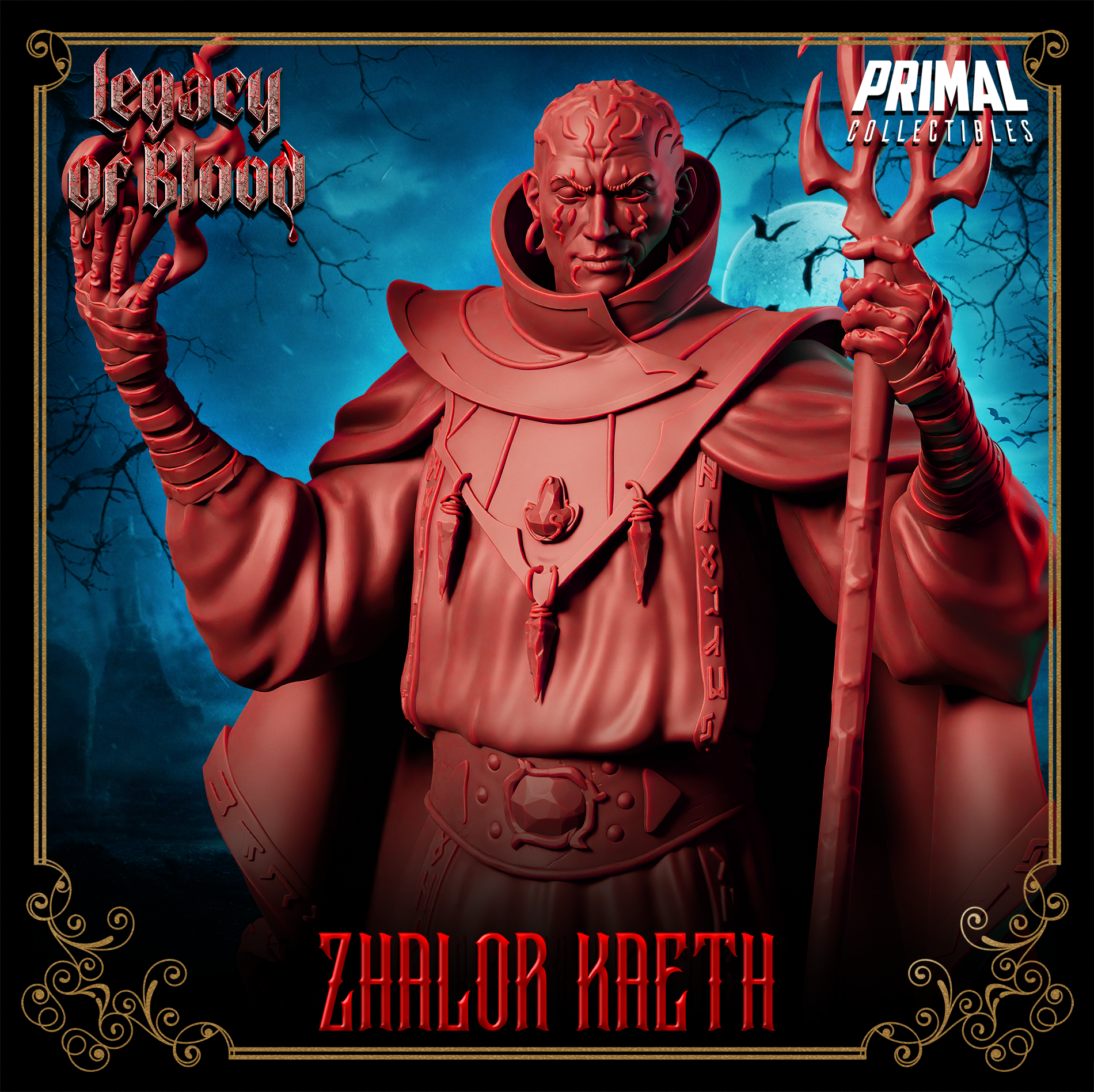 Zhalor Kaeth - Tattooed Wizard Miniature