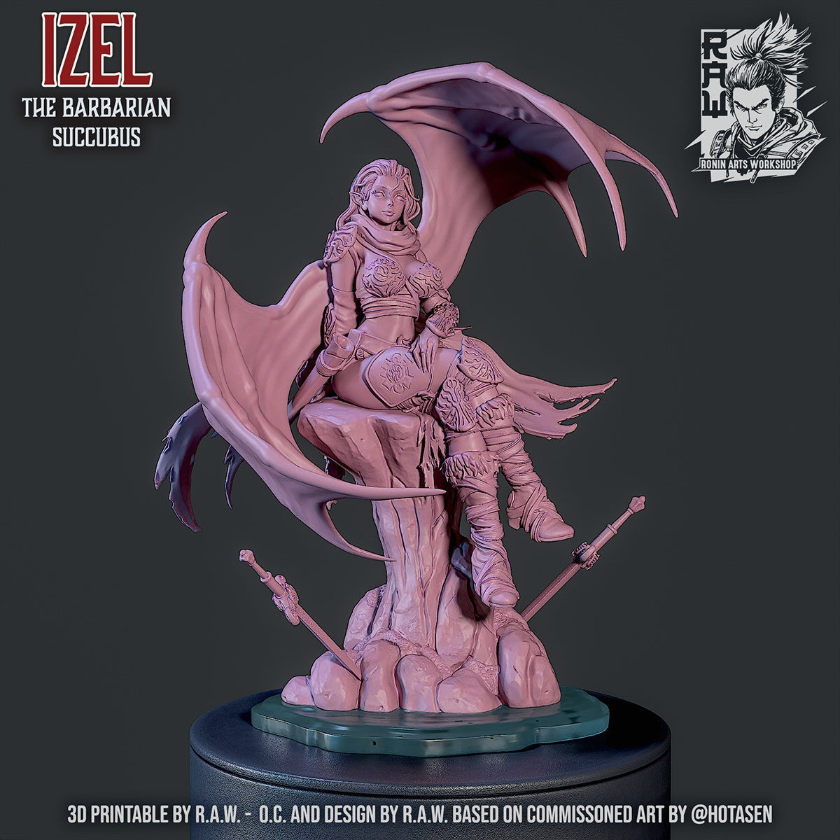 Succubus Izel Pinup (SFW/NSFW 18+) - 75mm, 120mm Scale