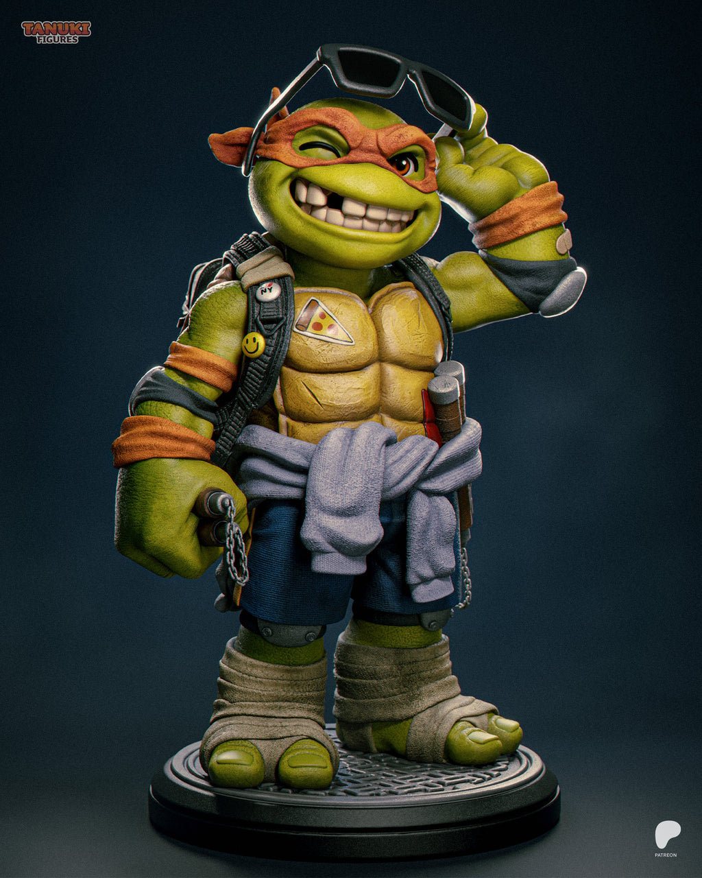 Toon Michaelangelo - Ninja Turtles - 1:12 Scale