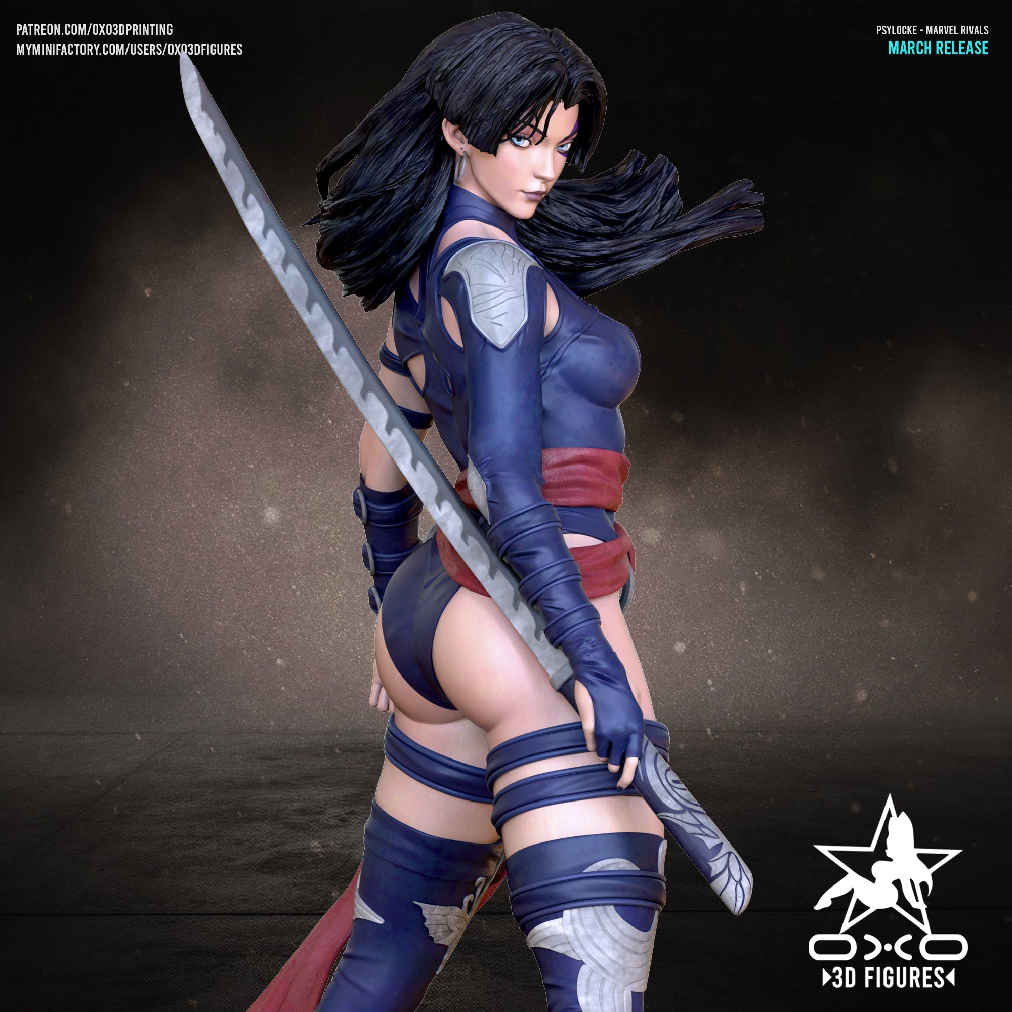 Psylocke  - Marvel Comics (SFW/NSFW 18+ Only) - 1:10 Scale