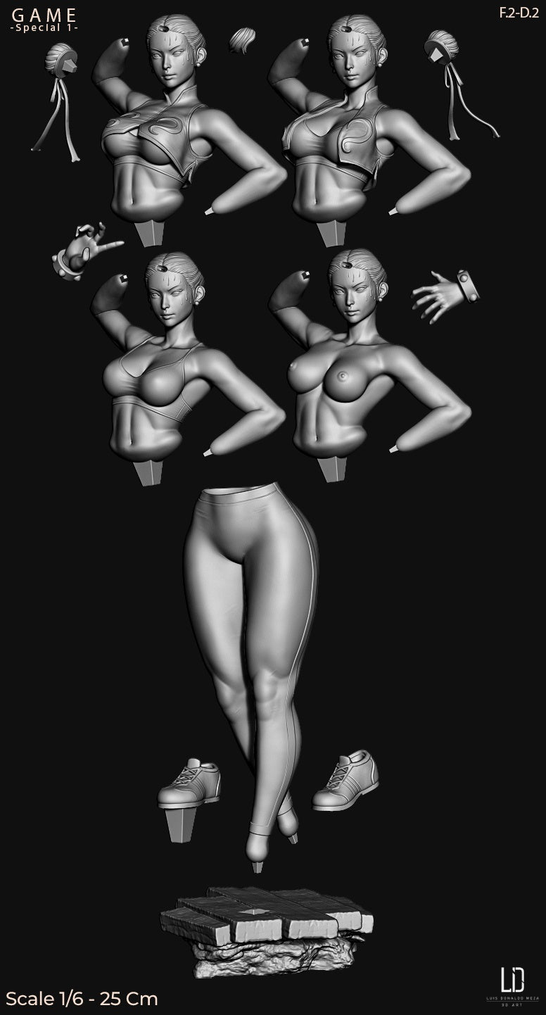 Chun-Li Pose 2 - Street Fighter (SFW/NSFW 18+ Only) - 1:6 Scale Figure