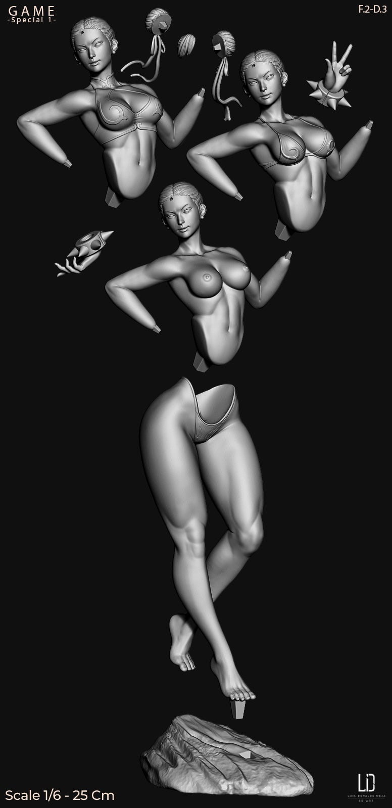 Chun-Li Pose 3 - Street Fighter (SFW/NSFW 18+ Only) - 1:6 Scale Figure
