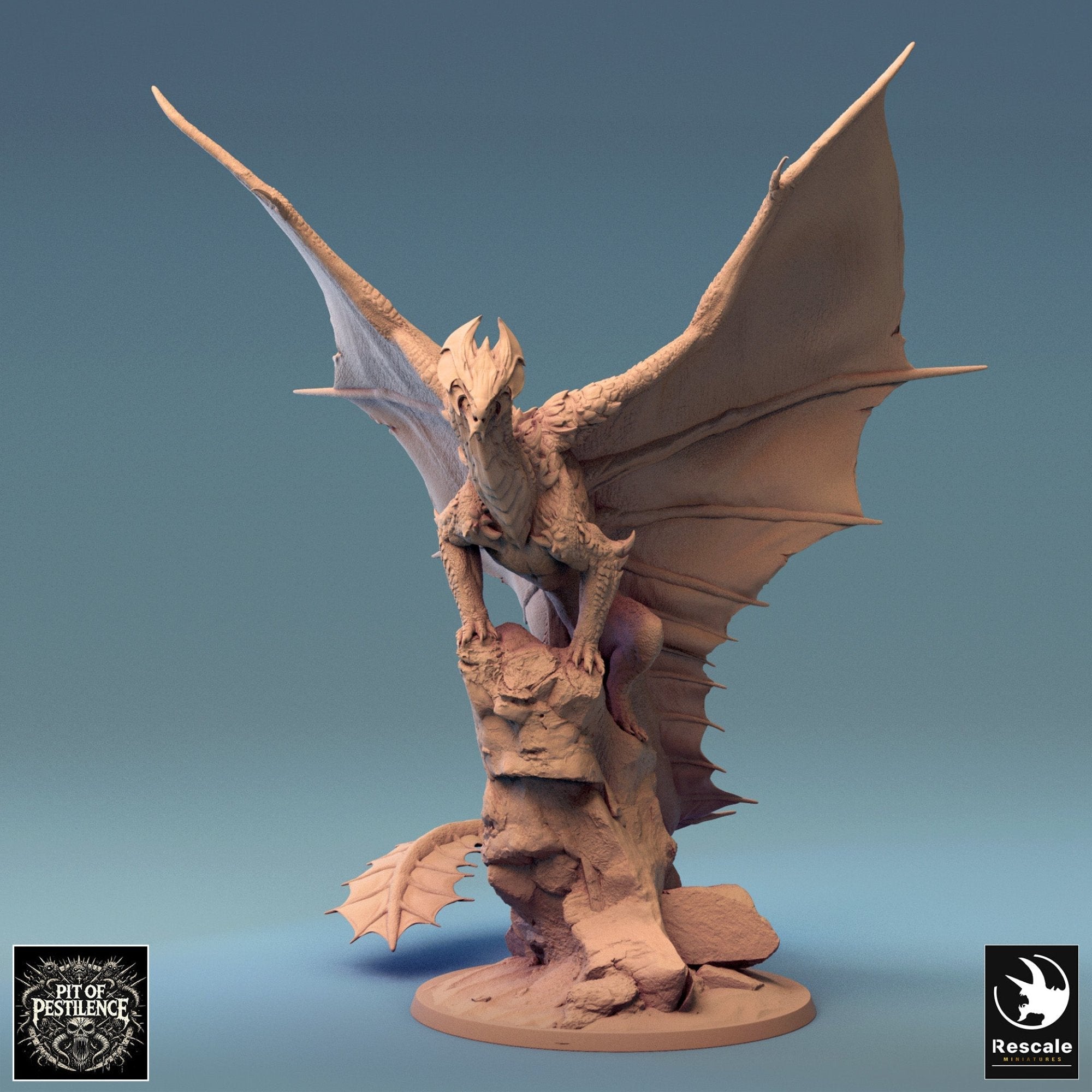 Legendary Metallic Brass Dragon - Stand