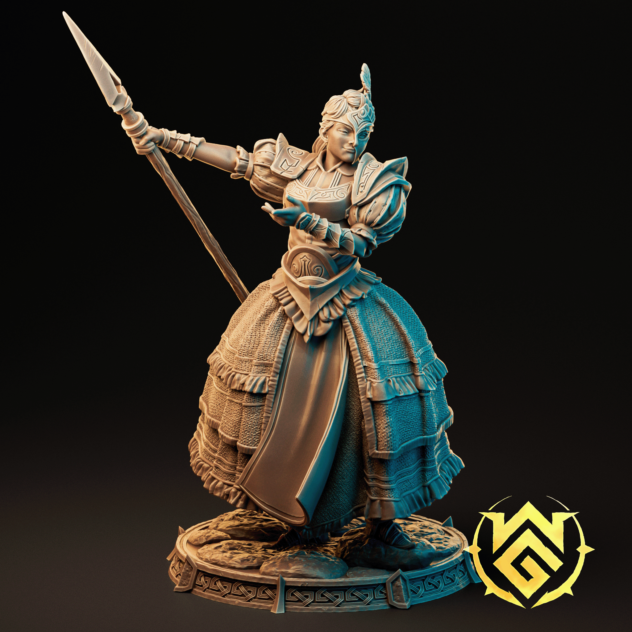 Royal Spearguard - Female Warrior Bust and Miniature