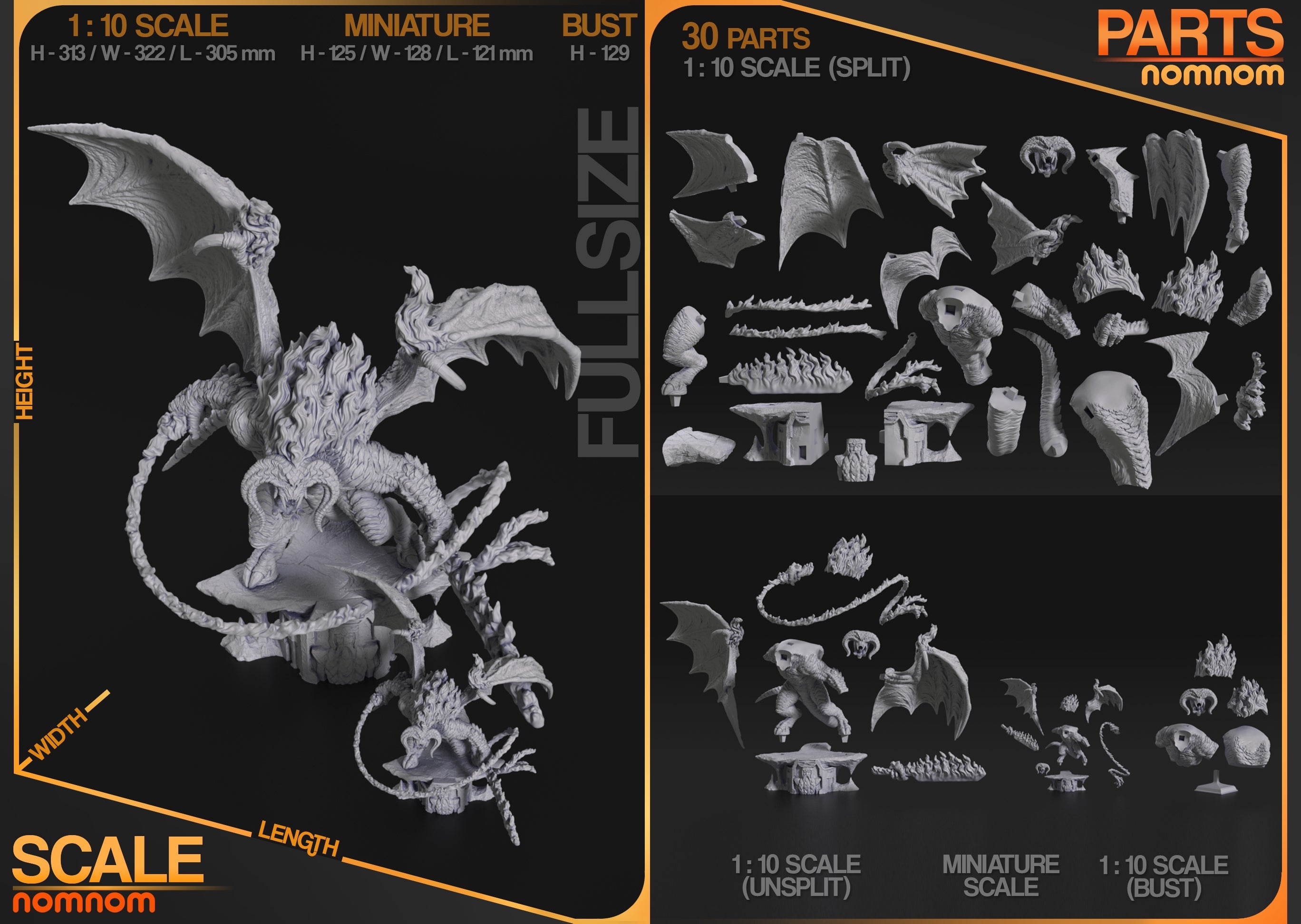 Balrog - LoTR - 1:10 Scale, 75mm, Bust