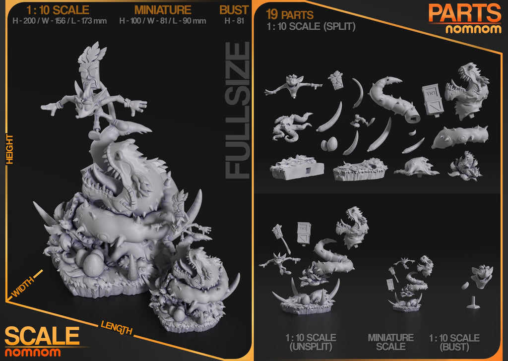 Crash Bandicoot - 75mm, 1:10 Scale, Bust
