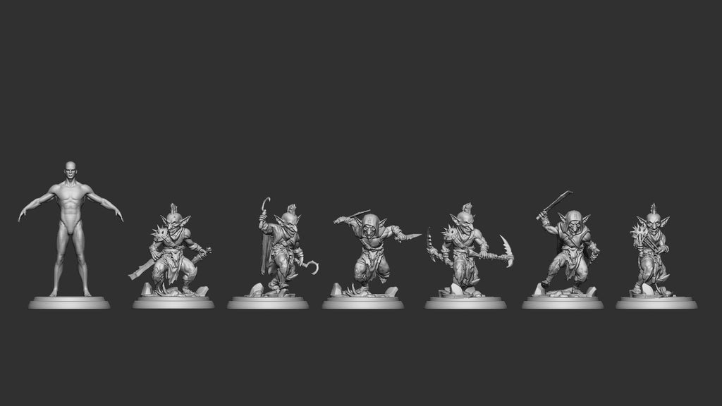 Little Angry Goblins Set – Goblin Warrior Miniatures