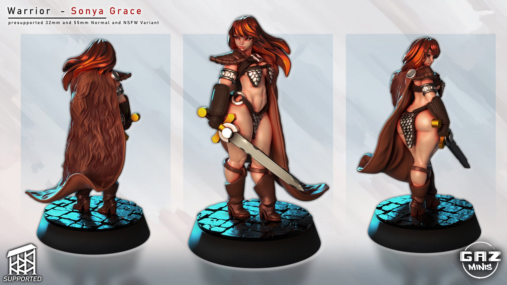 Sonya Grace Human Barbarian Miniature - Pin-Up (SFW/NSFW 18+)