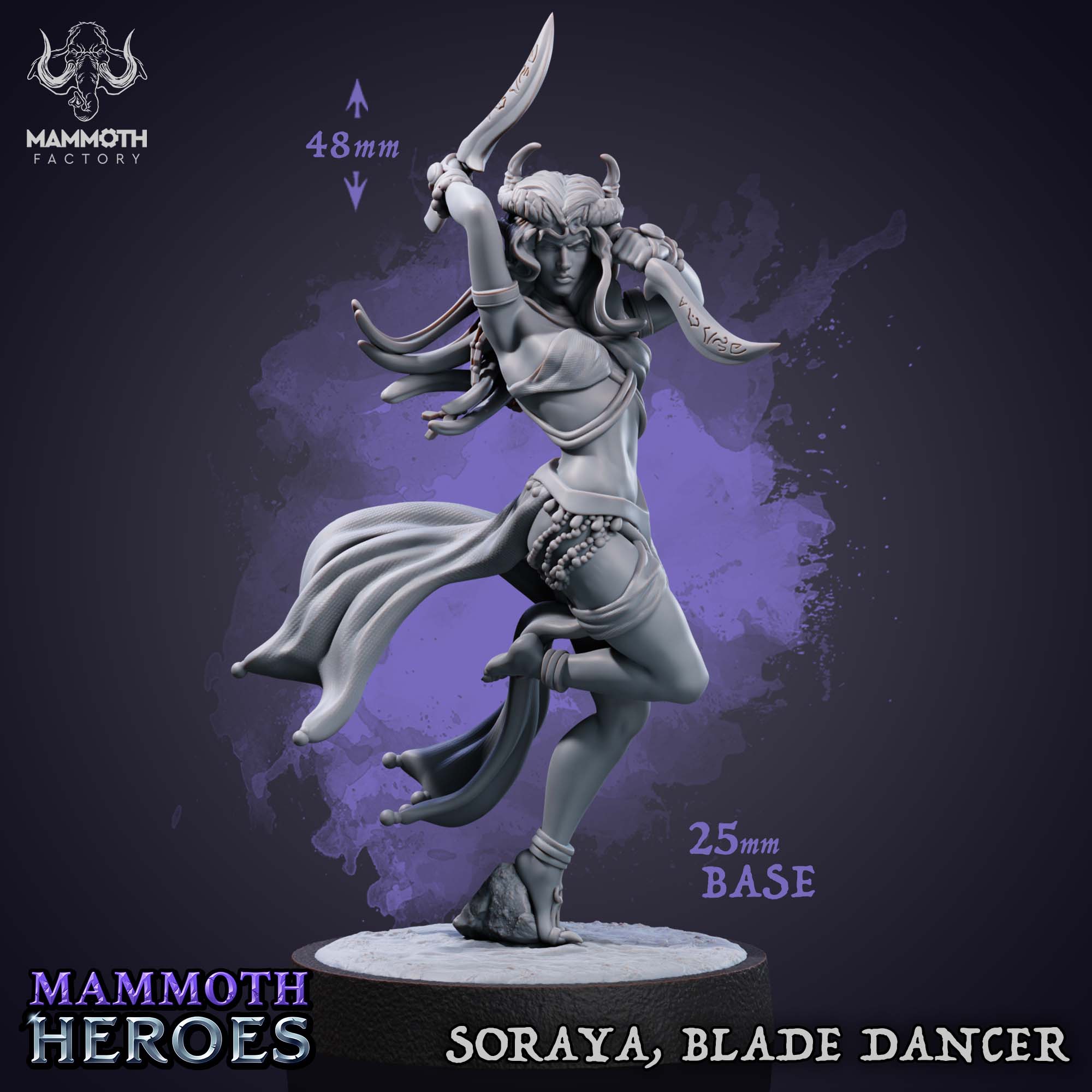 Soraya, the Blade Dancer – Tiefling Rogue Female Miniature