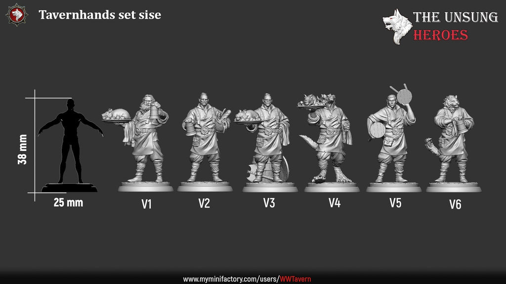 Tavernhands Miniature Set – Fantasy Innkeepers & Tavern NPCs