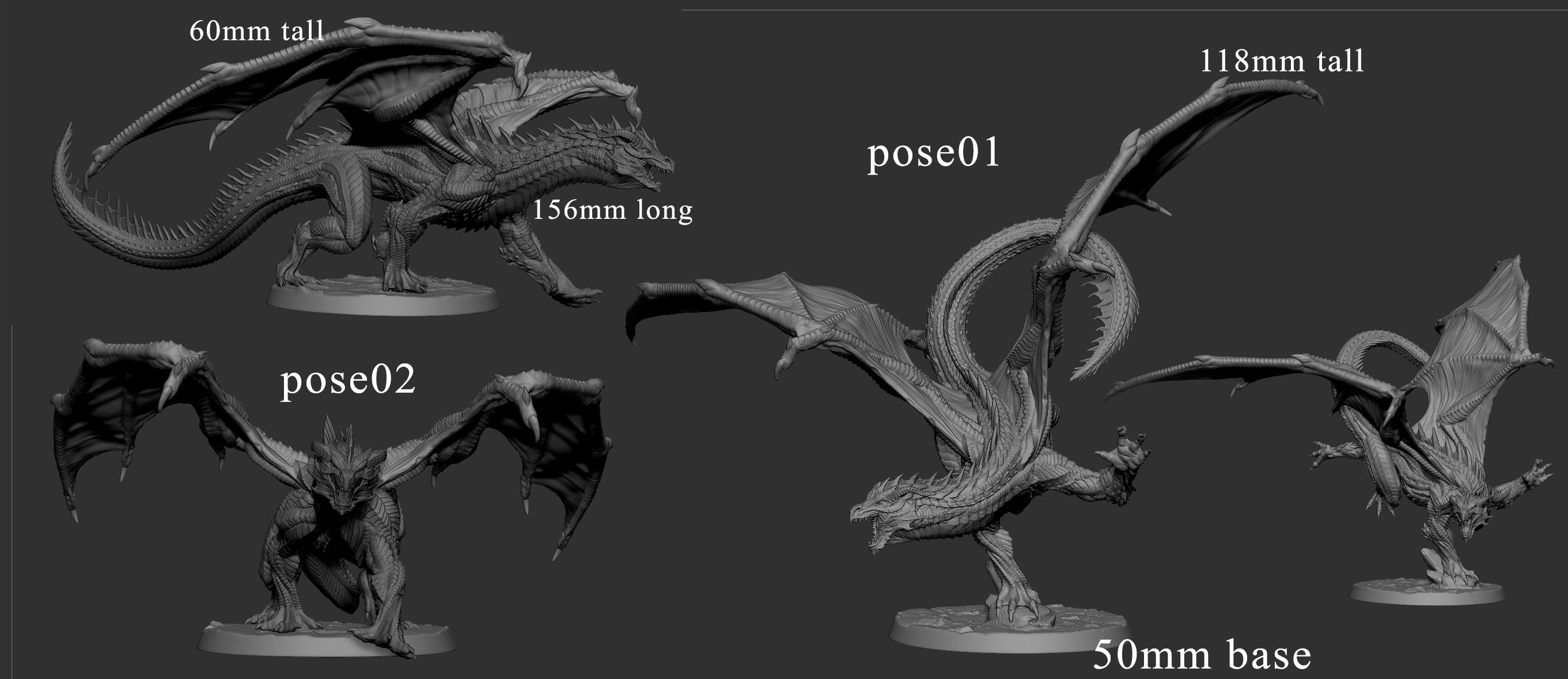 Adolescent (Young) Red Dragon Miniatures