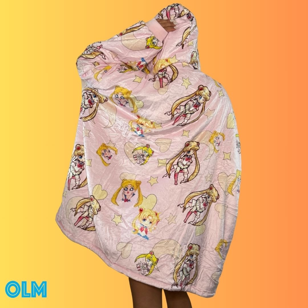 Sailor Moon Wearable Blanket Hoodie for Kids & Adults | OLM Toys