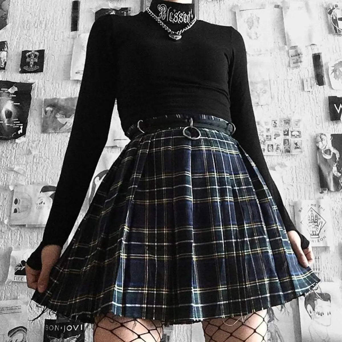 "Blessed" Goth Crop Top