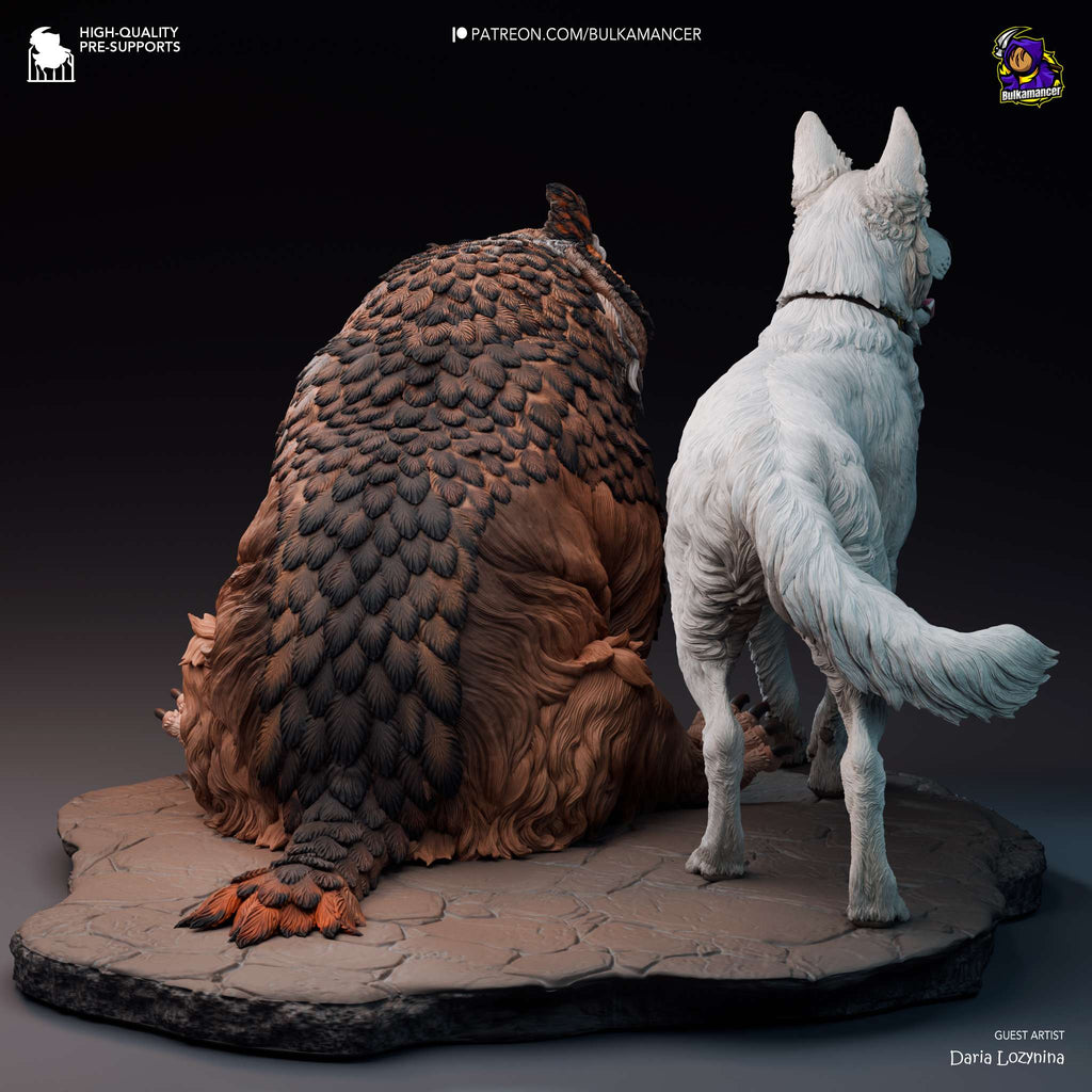 Scratch and Owlbear - Baldur's Gate - 1:8 Scale Figure