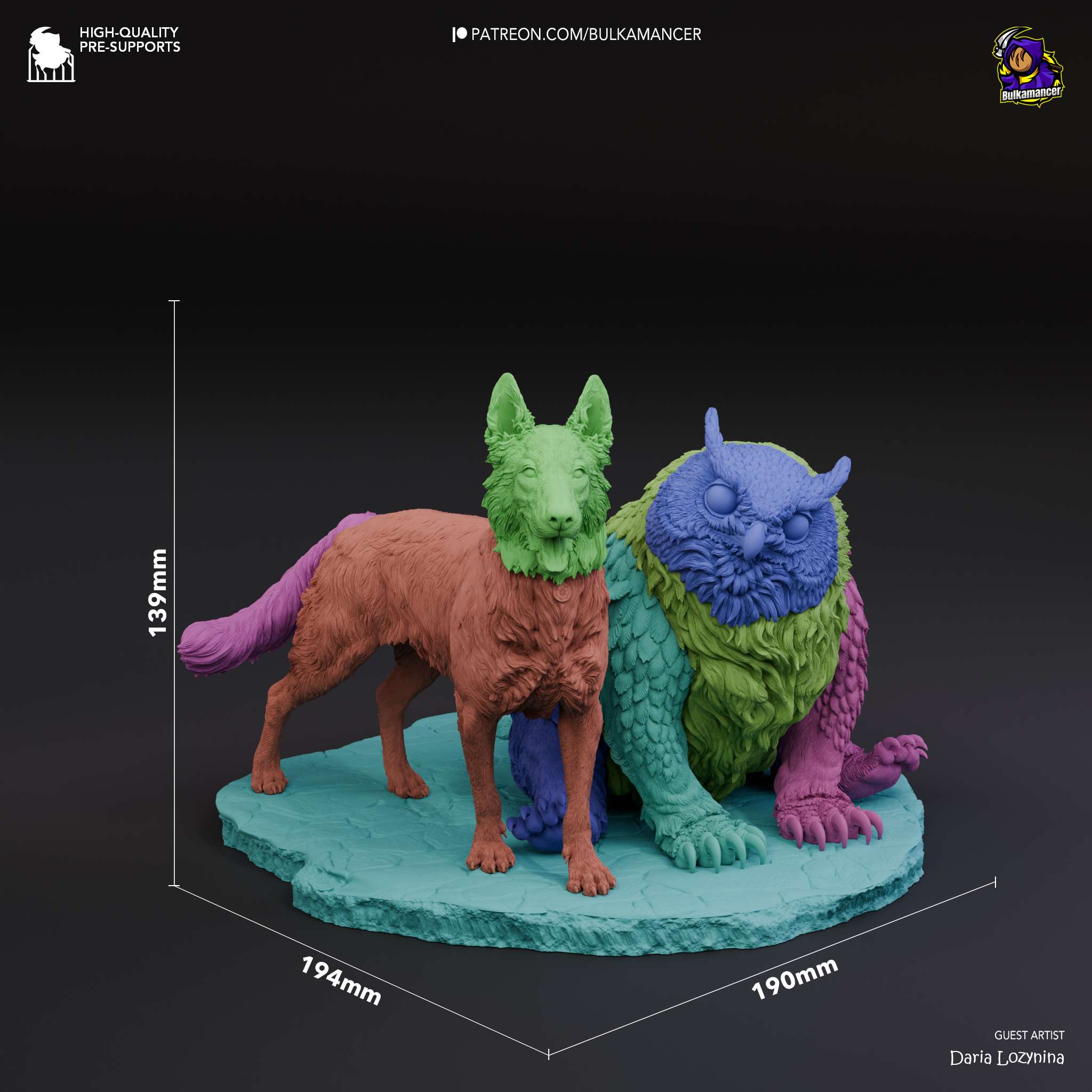 Scratch and Owlbear - Baldur's Gate - 1:8 Scale Figure