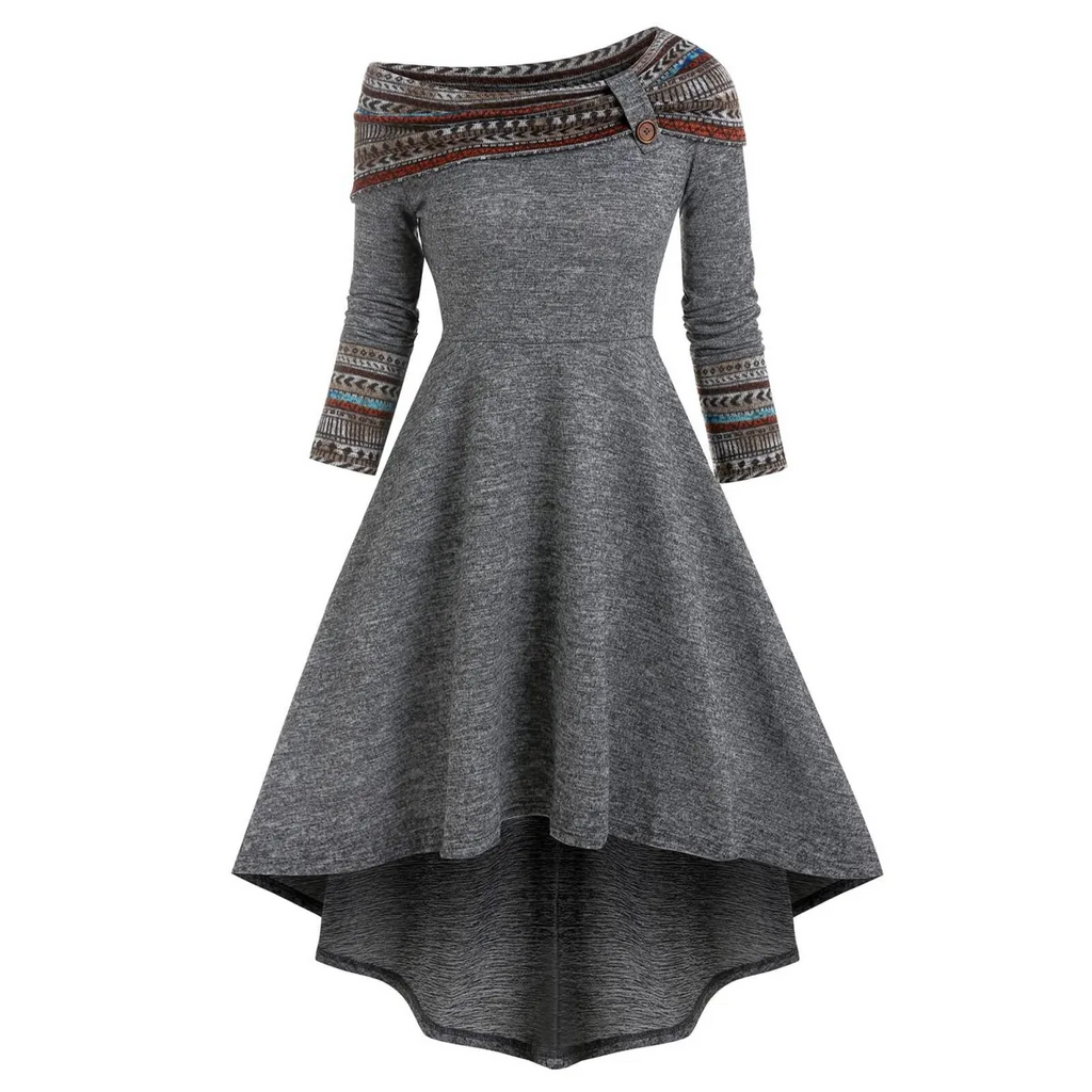 Cinched Striped Flare Dress