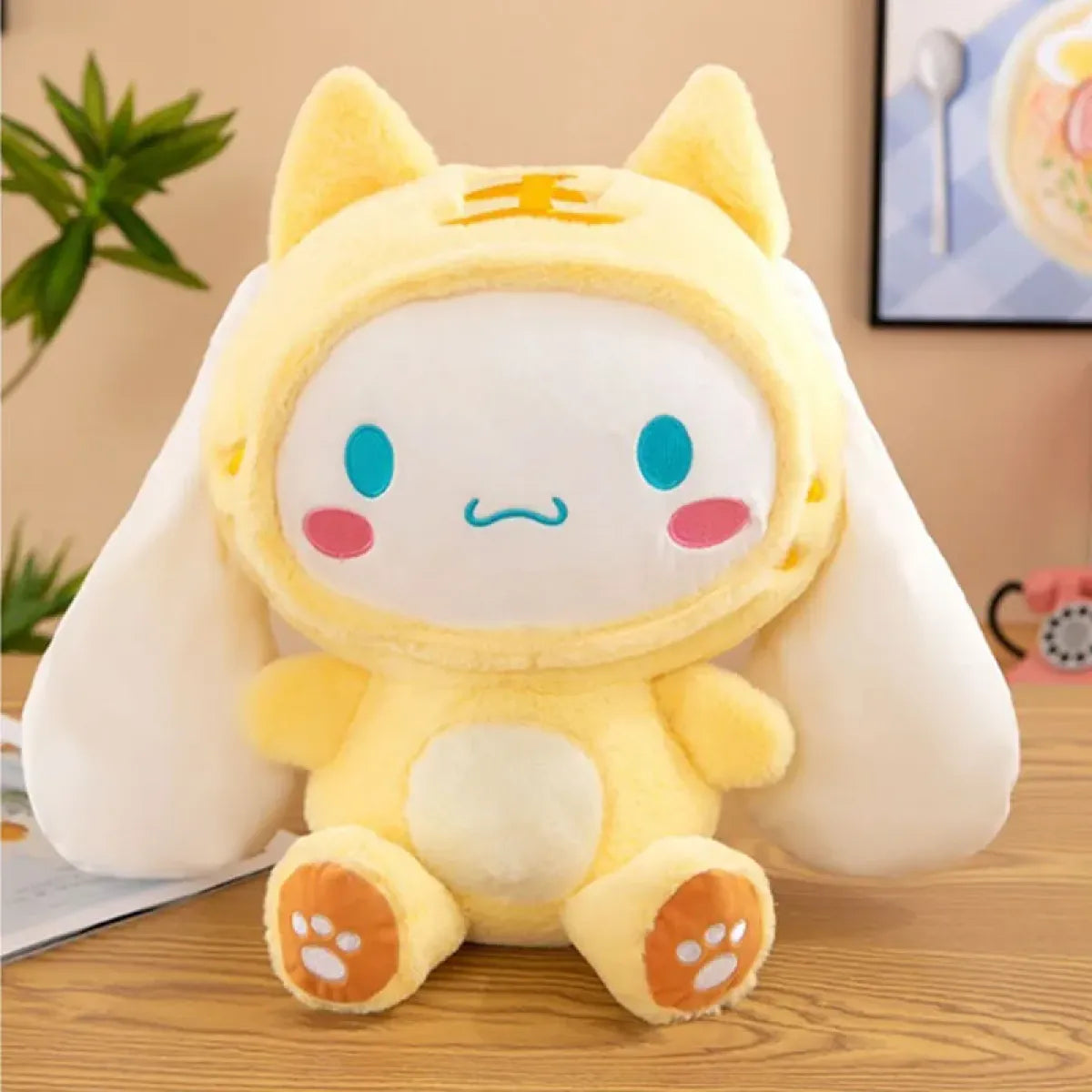 Large Kawaii Cinnamoroll Plush – Pastel Tie-Dye Comfort Pillow Toy
