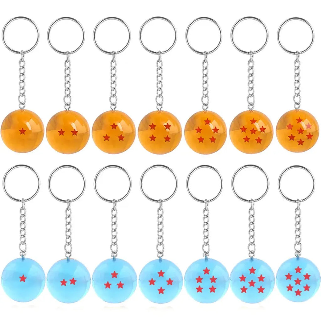 Dragon Ball Series Keychain Charms: 1-7 Star Dragon Balls