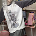 Dreamy Detachable Sleeve Tee – Kawaii Cat & Anime Harajuku Style Top