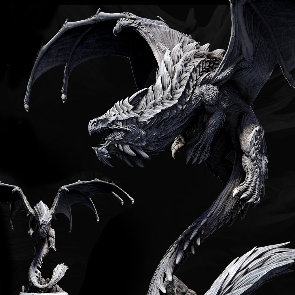 Elder White Dragon Miniature - Clash of the Primevals