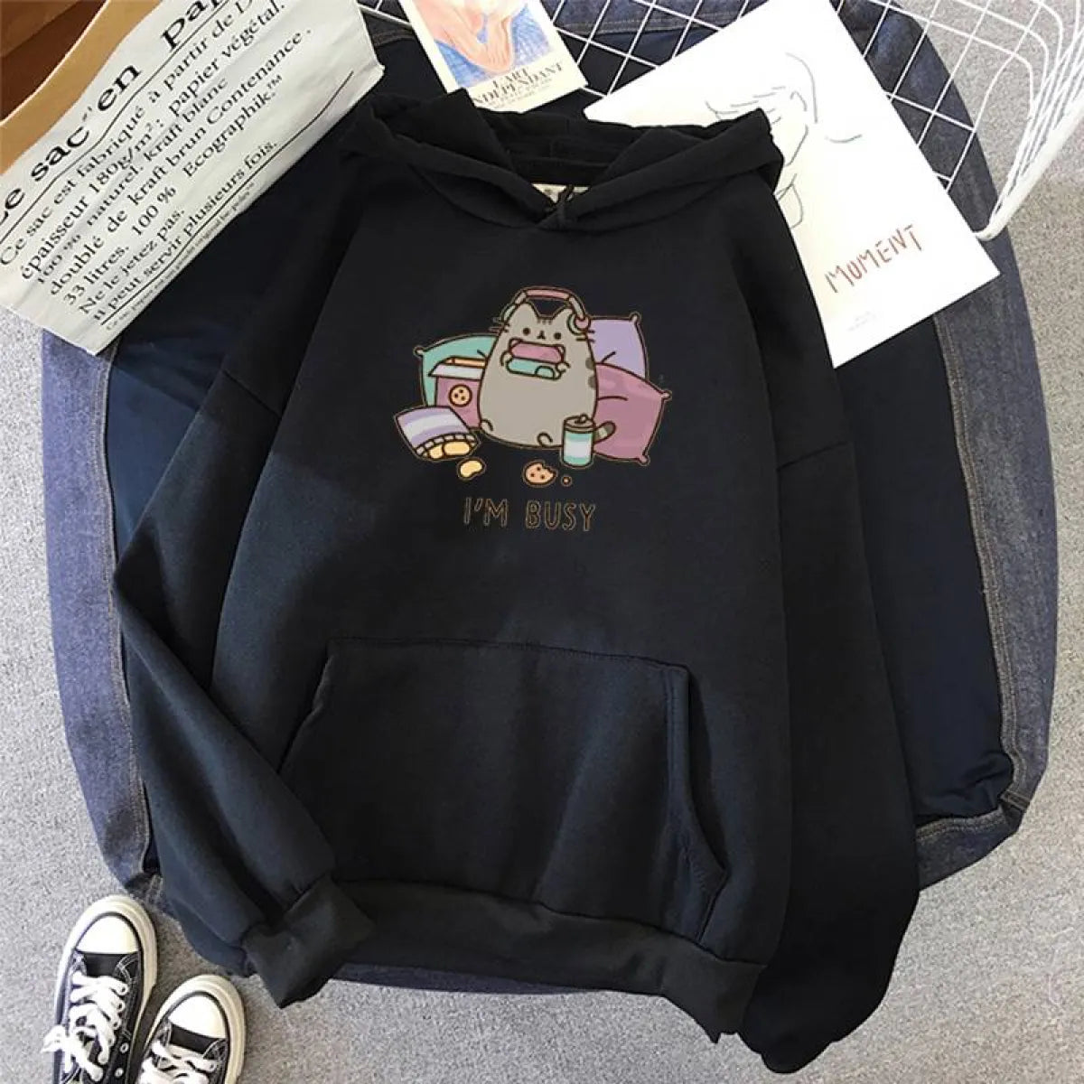"I'm Busy" Gaming Cat Hoodie