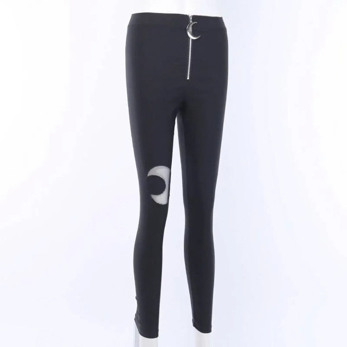 Gothic Crescent Moon Cutout Pants