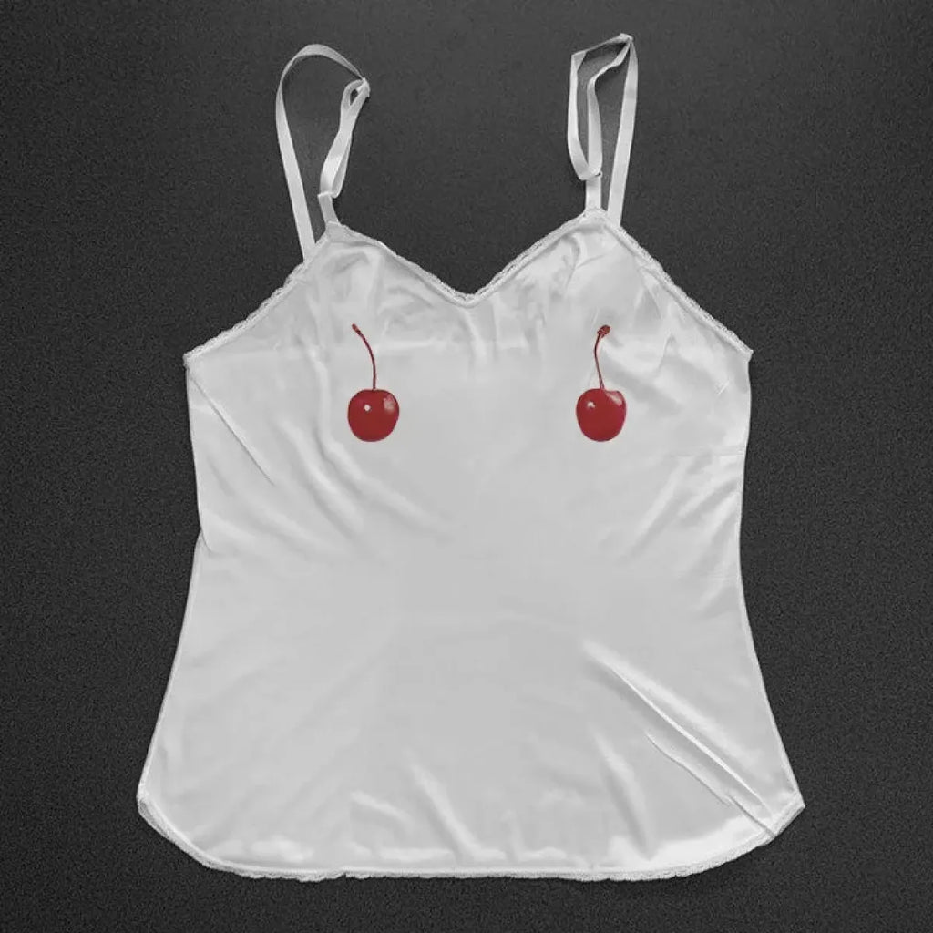 Harajuku Cherry Tee - Sleeveless Streetwear Crop